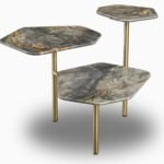 Molecole A contemporary Italian side table with grey marble